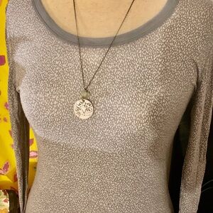 Cuddl Duds Women's Patterned Gray Long Sleeve Top